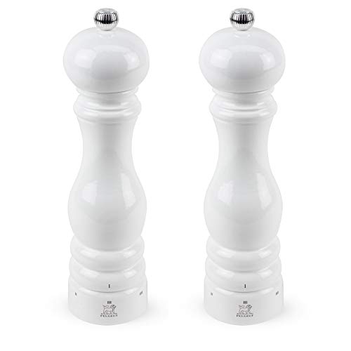 Peugeot Paris U'Select 9-Inch Pepper & Salt Mill Set, White Lacquer