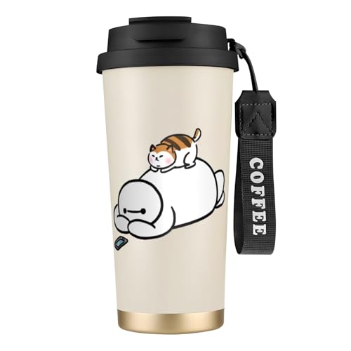 タンブラー コーヒー ベイマックス 水筒 ステンレス ボトル 魔法瓶 オフィス マグカップ カフェマグ 車用 マグボトル 真空断熱 保温 保冷 ふた付き 直飲み 広口 漏れない 二重構造 持ち運び 500ml