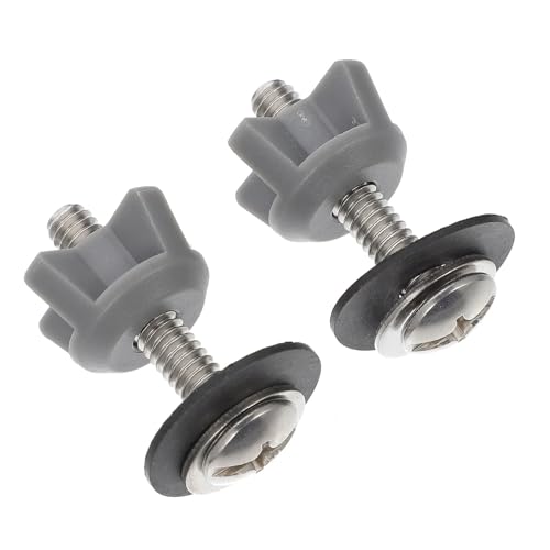 Toyvian 2個 トイレ用ユニバーサル固定ボルト 鉄製耐久便座取付ネジ 交換用トイレ部品 簡単取付便座ヒンジ補修キット