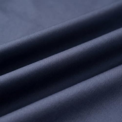 Image of LANE LINEN 100% Cotton Satin Fantasy Bedsheet Double Size - Estate Blue