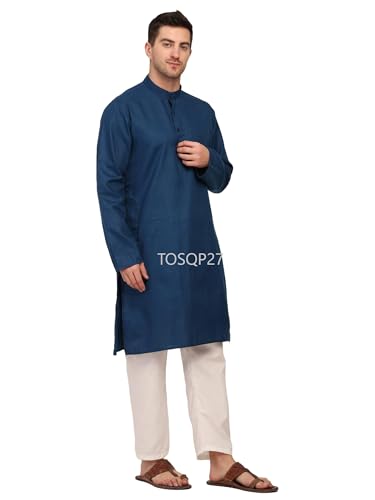 TOSQP27 Mens Cotton Kurta Pajamas Gift Ethnic Wedding Groom Outfit