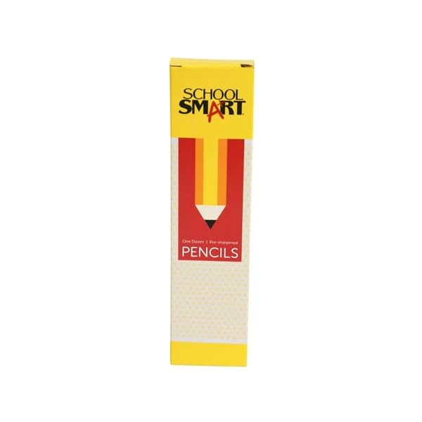 School Smart Number 2 Pre-Sharpened Pencils, Latex-Free Eraser, Pack of 12