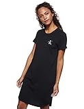 damen nachthemd Rundhalsausschnitt Calvin Klein Damen S/s Nightshirt Nachthemd, Schwarz (Black 001), X-Large