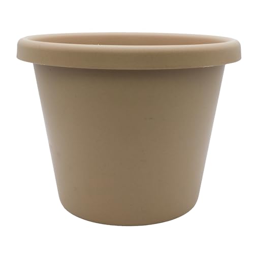 7 inch Round Classic Planter - Plastic Plant Pot for Indoor Outdoor Plants Flowers Herbs, Sandstone