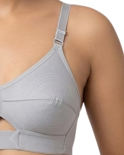 Image of Brida Sajini Women's Cotton Round Stitch Bra | Full Coverage | Single Layered | Non-Padded | Wireless | Saree Bra for Heavy Bust | Daily Use | Combo