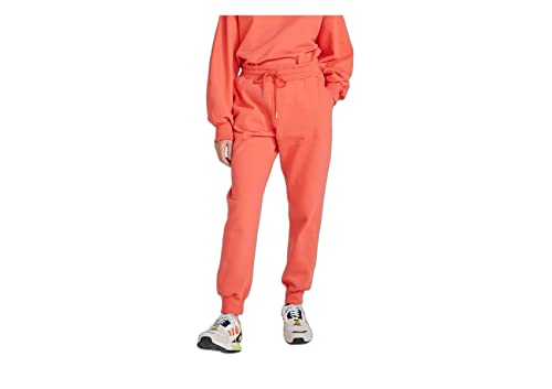 Calça Básica Feminina Jogger Cintura Alta Em Moletom Peluciado Vermelho M