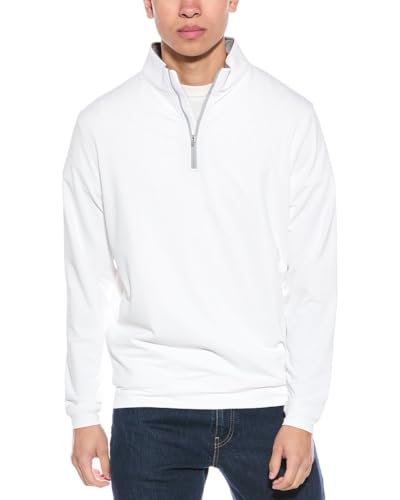 PETER MILLAR Mens Quarter Zip Knitwear, S, White