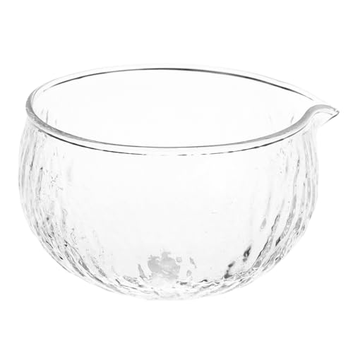 GRIRIW Daily Use Matcha Cup with Spout Elegant Household Glass Matcha Bowl for Tea Ceremonies Smooth Pouring Design Replacement for Traditional Tea Cups