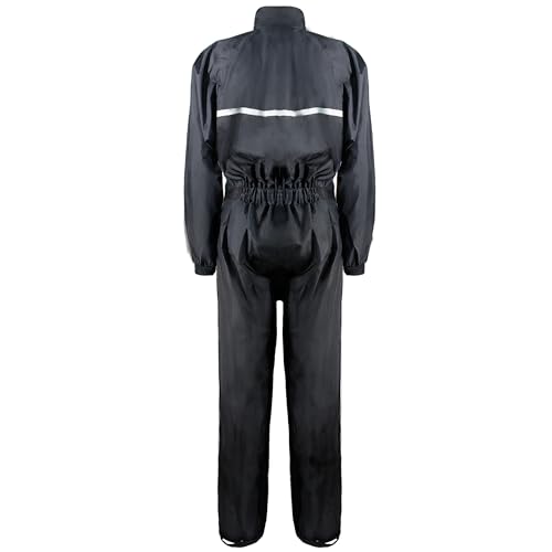 Zorax Black L Waterproof Windproof Motorbike Motorcycle Rain Suit Men Rainwear RainCoat, Carry Bag, Reflective Stripes - Image 3