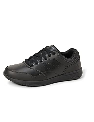 Skechers Men's Elent- Velago Low Top Sneakers, Black Black Black Bbk, 9.5 UK