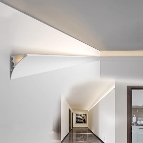 Canal de perfil de aluminio para iluminar salones con moldura de techo LED