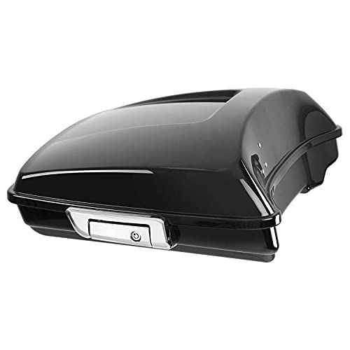 XMT-MOTO Bauletto Touring Razor Nero Con Schienale E Kit Montaggio Per Harley Touring Road King, Street Glide, Electra Glide 2014-2025