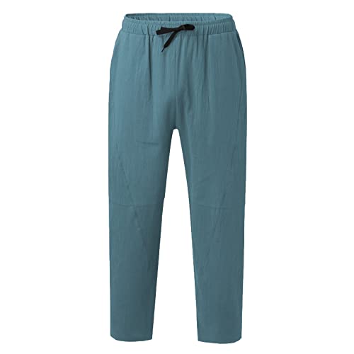 Pantalon en coton et lin homme pour l'été décontracté et léger