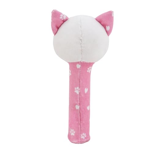 Image of Mirada Cute Kitty Plush Rattle Toy for Babies Soft Toy with Squeeze Handle & Squeaky Sound | Perfect Cuddly Toy for Toddlers & Infants - 18cm