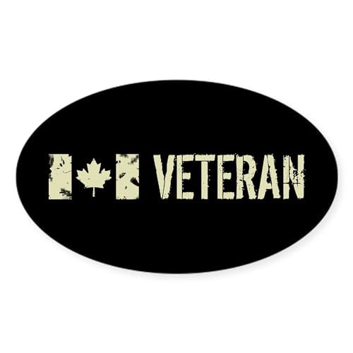 CafePress Canadian Flag: Veteran Oval Car Bumper Sticker
