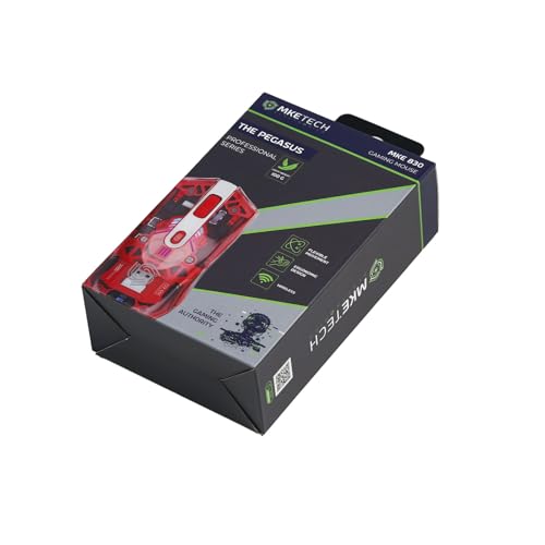 Image of Wireless Mouse with Transparent Shell and RGB Lighting, Dual-Mode Bluetooth & 2.4GHz, Adjustable DPI, Cyberpunk Style for Office, Gaming, and Creative Work, Red (MKE 830)