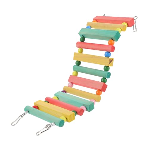 GRIRIW Colorful Wooden Bird Climbing Ladder for Parrots Cockatiels and Pets Durable Design for Climbing and Playtime Activities