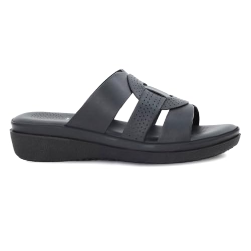 Image of Moshun Criss Cross Sandals for Women & Girls | Multi Strap & X Strap Flat Sandals, Bounce Back Technology Footbed with Adjustable Strap, Anti-Slip Sole | Lightweight Daily Wear Casual Slip-On Sandals
