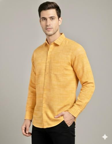 Image of Men's Pure Cotton Khadie Shirt Regular Fit Casual Formal Wear