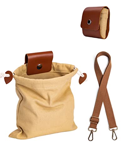 Foraging Bag Adjustable Shoulder Strap Canvas Foraging Pouch for Hiking Bushcraft
