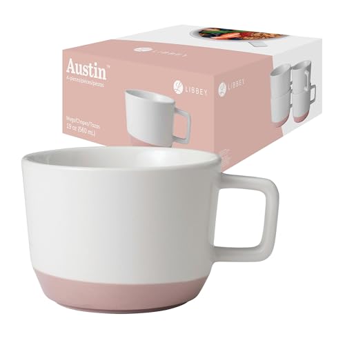 Set de 4 mugs de porcelana rosa Himalaya 17.5 oz miniatura 1
