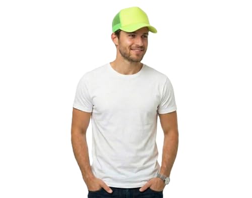 Image of NYFASHION101 Plain Mesh Trucker Hat - Breathable 6-Panel Daily Snapback Cap, Customizable Ideal for DIY Embroidery & Patches