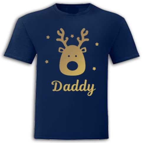 Personalised Matching Family Christmas Pyjamas Cute Reindeer Red Navy Tartan Loungewear Cute Reindeer - Image 8