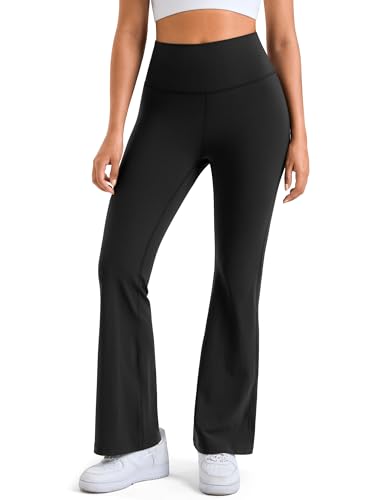 Colorfulkoala Women's Dreamlux Workout Flared Leggings High Waisted Wide Leg Bootcut Yoga Pants 29.5' Inseam (S, Black)