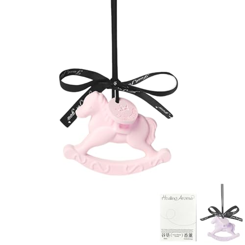 Difusor de aroma de yeso forma caballo mecedor rosa miniatura 1