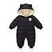 Bambini Pagliaccetto con Cappuccio Invernale, Neonato Snowsuit Ragazze Ragazzi Manica Lunga Fleece Outfits Outwear Vestiti Pigiama Regalo 0-3 mesi(66),nero