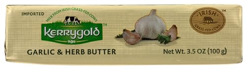 kerrygold Imported Garlic and Herbed Butter AllNatural Butter Made with Milk from GrassFed Cows, Sweet, 3.5 Ounce