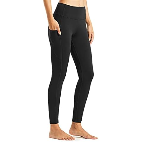 Libin Women's Fleece Lined Leggings Winter Warm High Waisted Thermal Yoga Pant Running Tights with Pockets Black M Cover