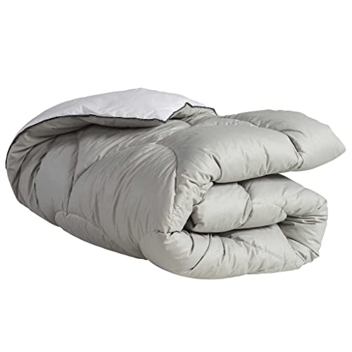 Terre de Nuit - Édredon gonflant Bicolore Blanc-Gris 90x150 - - Gris - Uni