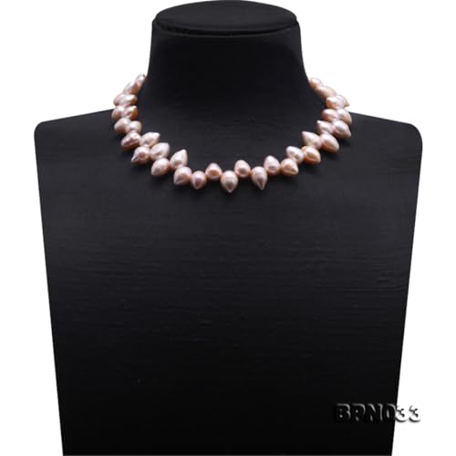 7-8mm Lavender Drop-shaped Freshwater Pearl Necklace 17" Hand-Knotted Cultured Freshwater Pearls2