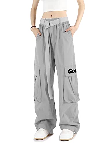 Cargo Pants Women with Pockets High Waist Baggy Casual Techwear Wide Leg Trousers Women Relaxed Fit Fashion Adjustable4