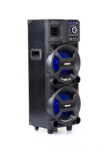 Amvox Caixa de Som Amplificada ACA 1101 Black Duplo 8-1100W RMS, Bluetooth, Equalizador, USB