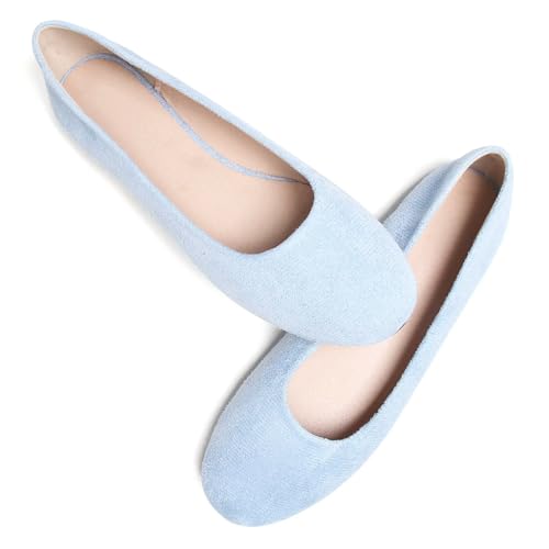 Image of Dear Time Women's Flats Comfortable Slip On Ballet Flats Soft Solid Casual Shoes