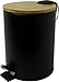 Produktbild Helit H2404495 - Tret-Abfallbehälter "the bamboo", 3 Liter, aus Metall, leise schließend, mit Bambus Deckel, schwarz, 1 Stück