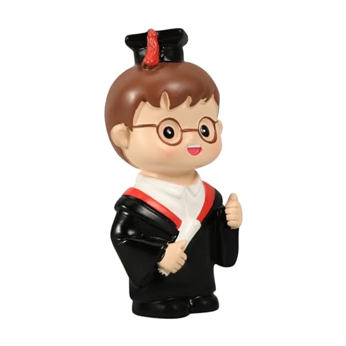 Warmhm Decorazione Torta Laurea in Resina Mini Statuina Dottore Uomo Cake Topper Laurea Sicuro e Compatibile per Feste e Dessert Accessorio Compatto per Decorazioni Torte
