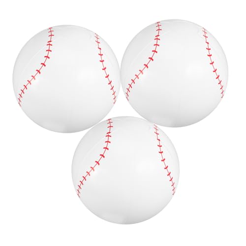 LIOOBO 3pcs Inflatable Baseball Balls Sports Balls for Swimming Pool Summer Play Lightweight Design for Family Friends Outdoor Activities