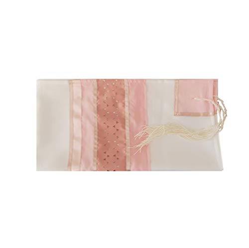 Pink Stars of David Women's Tallit, Bat Mitzvah Tallit Prayer Shawl, Girls Tallit by Galille Silks Israel4