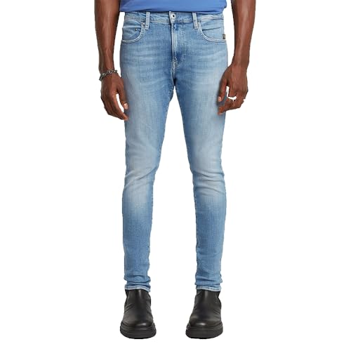 G-STAR Raw - Mens Revend Forward Skinny Jeans, Color Sun Faded Summer Sky, Size: 36W x 36L