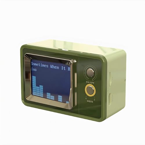 Image of Yoidesu Portable Bluetooth Speaker with Lyrics Display, Vintage Desk Speaker with Clock Calendar, HiFi Sound, Dynamic Scene Lyrics, Compact Speaker for Home Outdoors Travel