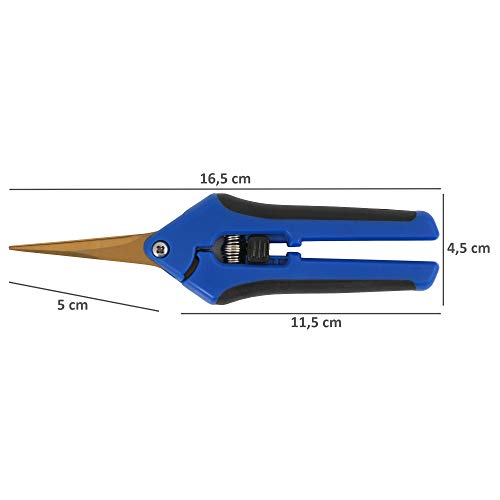 Zelsius Oogstschaar | 1 stuks, blauw/zwart | kant lemmet met titanium coating | ergonomische greep | snoeischaar… - Afbeelding 5