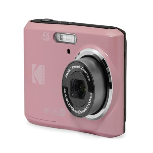 Image of Kodak PIXPRO FZ45 Friendly Zoom 16MP 1080p Full HD Digital Camera with 4X Optical Zoom and 27mm Wide Angle Lens (Pastel Pink)63 GB | 1080p Full HD Video, 27mm Wide Angle Lens, 2.7 Inch LCD, Point and Shoot, Digicam, Travel and Family Photos