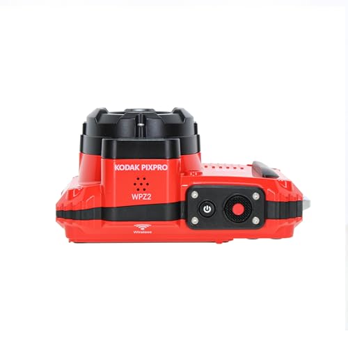 Image of Kodak PIXPRO WPZ2 Digital Camera (Red) | 16MP Sensor, 4X Optical Zoom, Waterproof Shockproof Design & Full HD Video | Great for Outdoor & Travel Photos (WPZ2-RD) + 32GB Card + Case + Cleaning Cloth