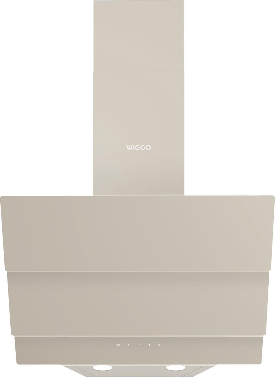 Wiggo WE-E533G(C) – skośny okap kuchenny – 50 cm – kremowy potrójny szkło