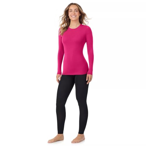 Image of Cuddl Duds Women's Softwear with Stretch Long Sleeve Crew Neck Top -Layering Top with Smooth Fabrication, Body-Hugging Fit