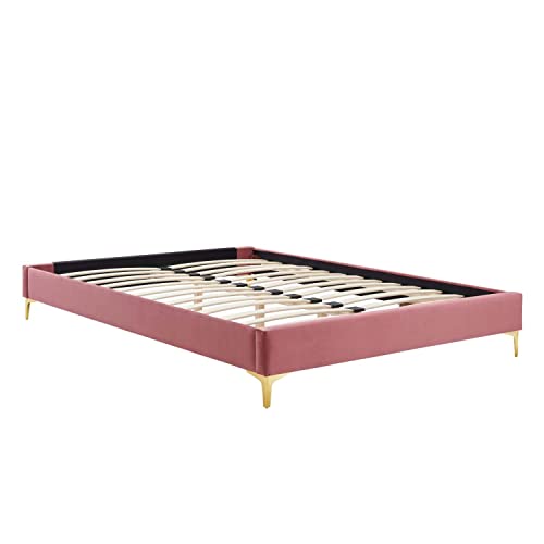 Modway MOD-6275-DUS Sutton Queen Performance Velvet Bed Frame, Dusty Rose