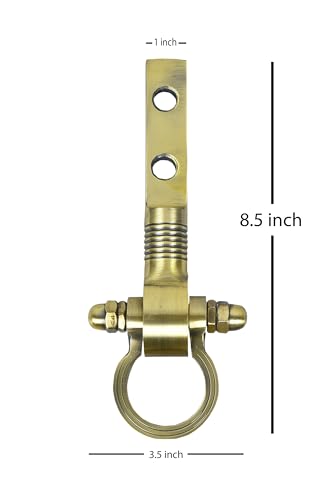 Image of 450 Kg Capacity 8.5 Inch Antique Brass Finish Heavy Duty Hooks for Hanging Bearing Kada for Patio Jhula Hanging Hooks for Swing Hammock Zhula Accessories Set